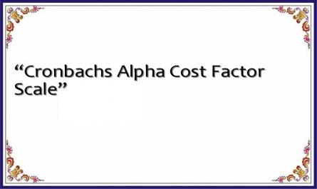 “Cronbachs Alpha Cost Factor Scale”
