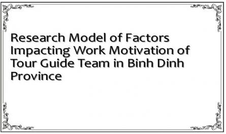 Research Model of Factors Impacting Work Motivation of Tour Guide Team in Binh Dinh Province