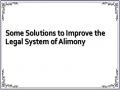 Some Solutions to Improve the Legal System of Alimony