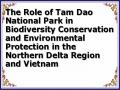 The Role of Tam Dao National Park in Biodiversity Conservation and Environmental Protection in the Northern Delta Region and Vietnam