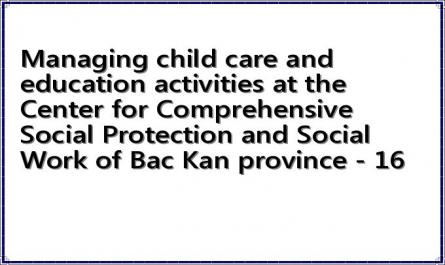 Managing child care and education activities at the Center for Comprehensive Social Protection and Social Work of Bac Kan province - 16