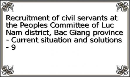 Recruitment of civil servants at the Peoples Committee of Luc Nam district, Bac Giang province - Current situation and solutions - 9