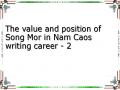 The value and position of Song Mor in Nam Caos writing career - 2