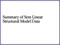 Summary of Sem Linear Structural Model Data
