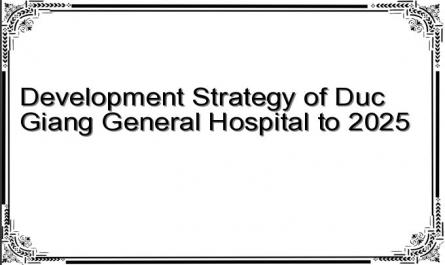Development Strategy of Duc Giang General Hospital to 2025