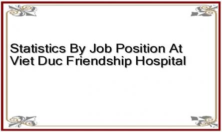 Statistics By Job Position At Viet Duc Friendship Hospital