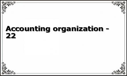 Accounting organization - 22