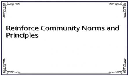Reinforce Community Norms and Principles