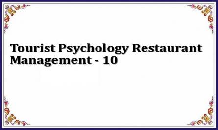 Tourist Psychology Restaurant Management - 10