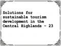 Solutions for sustainable tourism development in the Central Highlands - 23