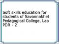 Soft skills education for students of Savannakhet Pedagogical College, Lao PDR - 2