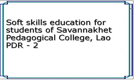 Soft skills education for students of Savannakhet Pedagogical College, Lao PDR - 2
