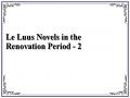 Le Luus Novels in the Renovation Period - 2