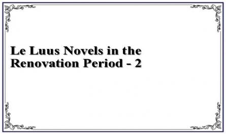 Le Luus Novels in the Renovation Period - 2