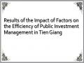 Results of the Impact of Factors on the Efficiency of Public Investment Management in Tien Giang