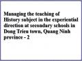 Managing the teaching of History subject in the experiential direction at secondary schools in Dong Trieu town, Quang Ninh province - 2