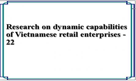 Research on dynamic capabilities of Vietnamese retail enterprises - 22