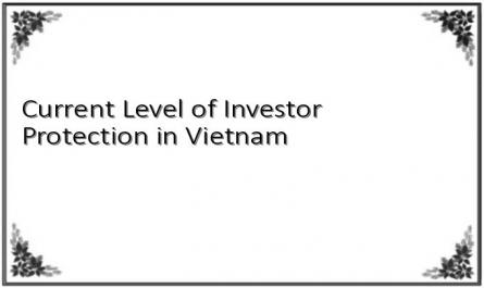 Current Level of Investor Protection in Vietnam