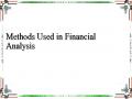 Methods Used in Financial Analysis