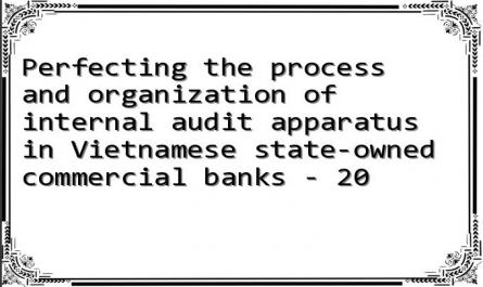 Perfecting the process and organization of internal audit apparatus in Vietnamese state-owned commercial banks - 20