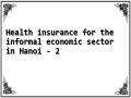 Health insurance for the informal economic sector in Hanoi - 2