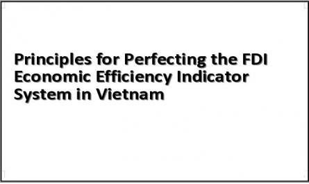 Principles for Perfecting the FDI Economic Efficiency Indicator System in Vietnam