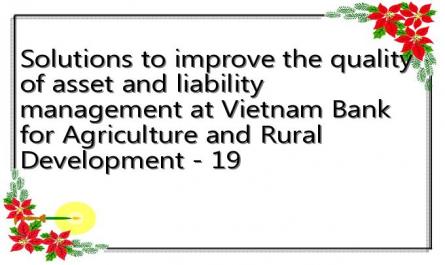 Solutions to improve the quality of asset and liability management at Vietnam Bank for Agriculture and Rural Development - 19