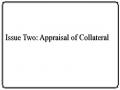 Issue Two: Appraisal of Collateral