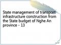 State management of transport infrastructure construction from the State budget of Nghe An province - 13