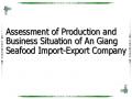 Assessment of Production and Business Situation of An Giang Seafood Import-Export Company