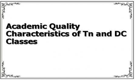 Academic Quality Characteristics of Tn and DC Classes