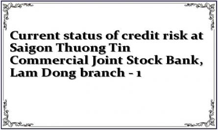 Current status of credit risk at Saigon Thuong Tin Commercial Joint Stock Bank, Lam Dong branch - 1