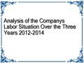 Analysis of the Companys Labor Situation Over the Three Years 2012-2014