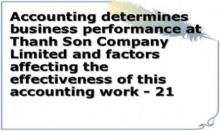 Accounting determines business performance at Thanh Son Company Limited and factors affecting the effectiveness of this accounting work - 21