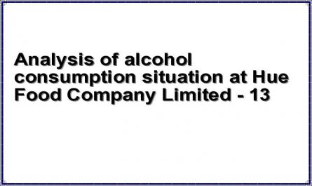 Analysis of alcohol consumption situation at Hue Food Company Limited - 13