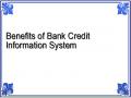 Benefits of Bank Credit Information System