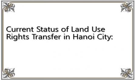 Current Status of Land Use Rights Transfer in Hanoi City: