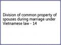 Division of common property of spouses during marriage under Vietnamese law - 14