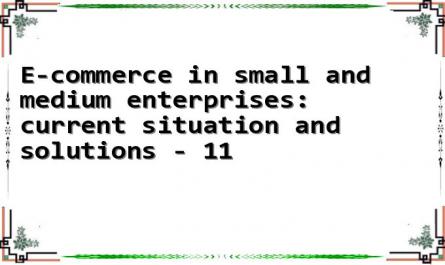 E-commerce in small and medium enterprises: current situation and solutions - 11