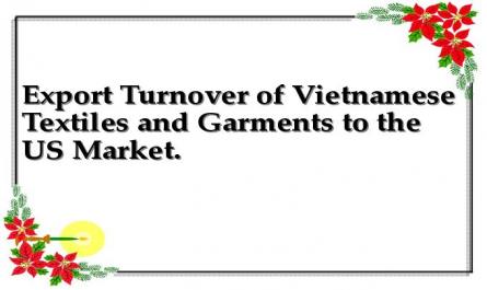 Export Turnover of Vietnamese Textiles and Garments to the US Market.