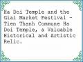 Ha Doi Temple and the Giai Market Festival – Tien Thanh Commune Ha Doi Temple, a Valuable Historical and Artistic Relic.