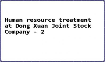 Human resource treatment at Dong Xuan Joint Stock Company - 2