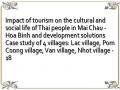 Impact of tourism on the cultural and social life of Thai people in Mai Chau - Hoa Binh and development solutions Case study of 4 villages: Lac village, Pom Coong village, Van village, Nhot village - 18