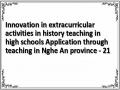 Innovation in extracurricular activities in history teaching in high schools Application through teaching in Nghe An province - 21