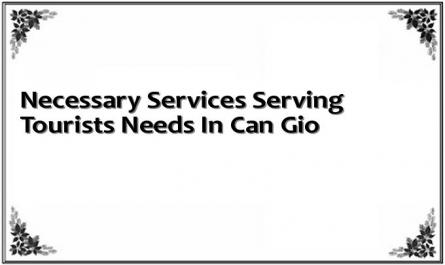 Necessary Services Serving Tourists Needs In Can Gio