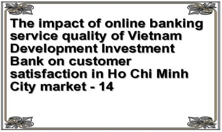 The impact of online banking service quality of Vietnam Development Investment Bank on customer satisfaction in Ho Chi Minh City market - 14
