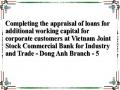 Completing the appraisal of loans for additional working capital for corporate customers at Vietnam Joint Stock Commercial Bank for Industry and Trade - Dong Anh Branch - 5