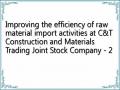 Improving the efficiency of raw material import activities at C&T Construction and Materials Trading Joint Stock Company - 2