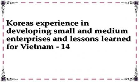 Koreas experience in developing small and medium enterprises and lessons learned for Vietnam - 14