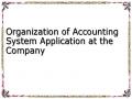 Organization of Accounting System Application at the Company